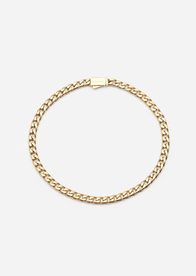 Gold plated Petit Paul Chain Bracelet by Skultuna, showcasing a delicate chain design in a close-up image.
