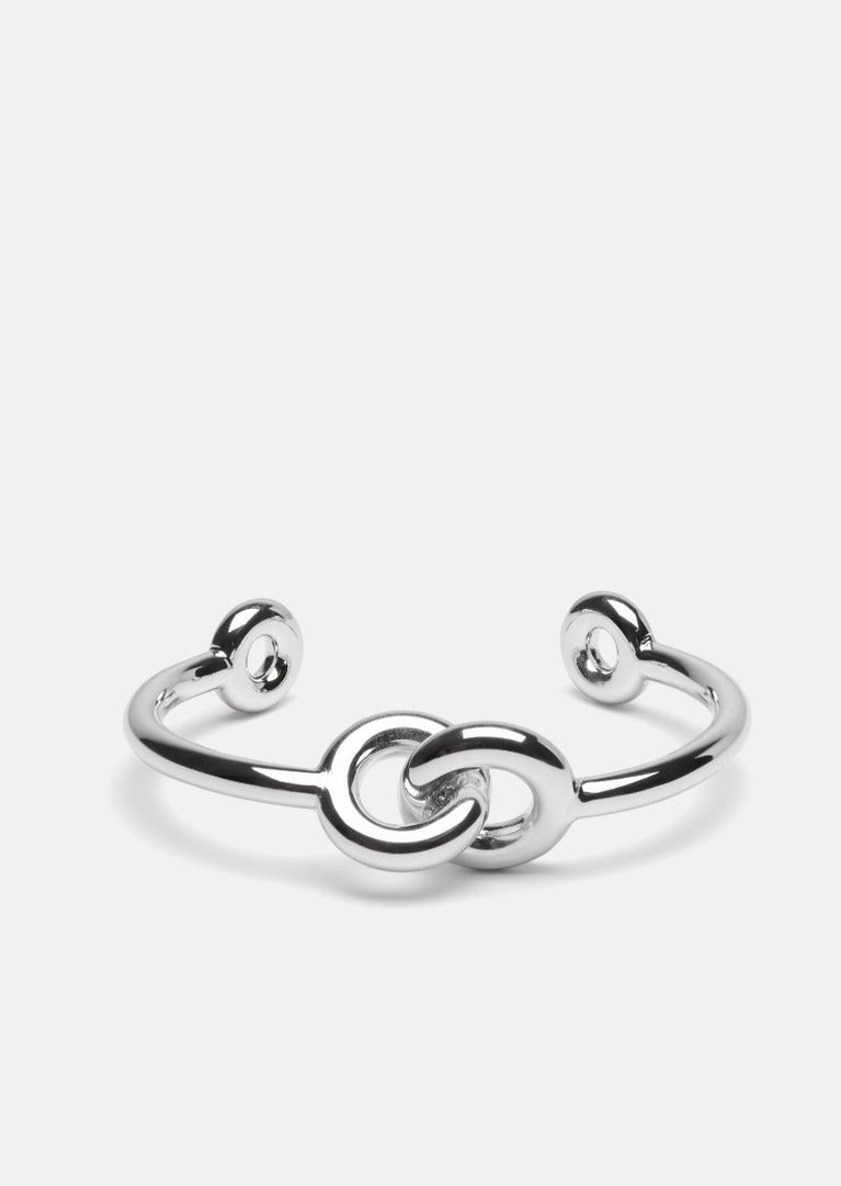 Silver plated Together Cuff accessory by Skultuna, showcasing a sleek, minimalist design with a smooth metallic finish.
