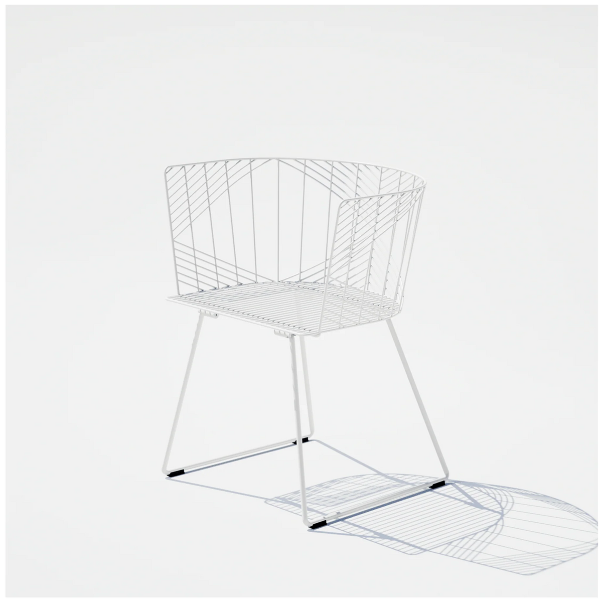 White Captain Chair by Bend Goods, stylish modern seating with sleek design and curved metal frame, perfect for contemporary interiors.