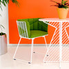 Modern Captain Chair by Bend Goods with a sleek metal frame and cushioned seat, perfect for stylish indoor or outdoor seating.