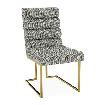 Channeled Goldfinger Dining Chair - Crosshatch Black and White by Jonathan Adler