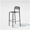 Black Coffee House Barstool by Bend Goods with sleek metal frame and cushioned seat, perfect for modern seating areas.