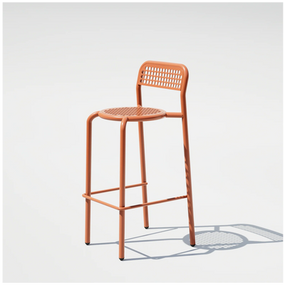 Bend Goods Coffee House Barstool with metal frame and wooden seat, modern seating for kitchen or bar area