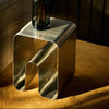 AYTM Curva Solid Stool in silver, modern seating with sleek curved design, perfect for contemporary interior decor.