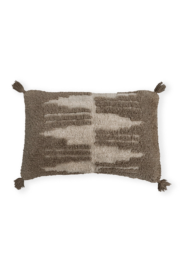 Brown Zagros rectangular throw pillow by Lorena Canals with a seashell pattern, perfect for cozy home accessories.