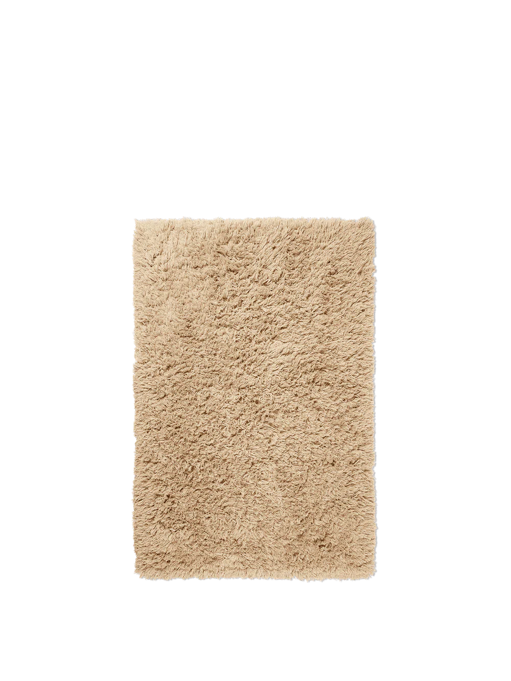 Light sand Meadow High Pile Rug by Ferm Living, soft textured accessories with plush, high pile in a 140x200 cm size.
