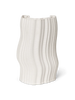 Large off-white Moire Vase by Ferm Living, a stylish ceramic accessory with textured pattern, perfect for modern home decor.