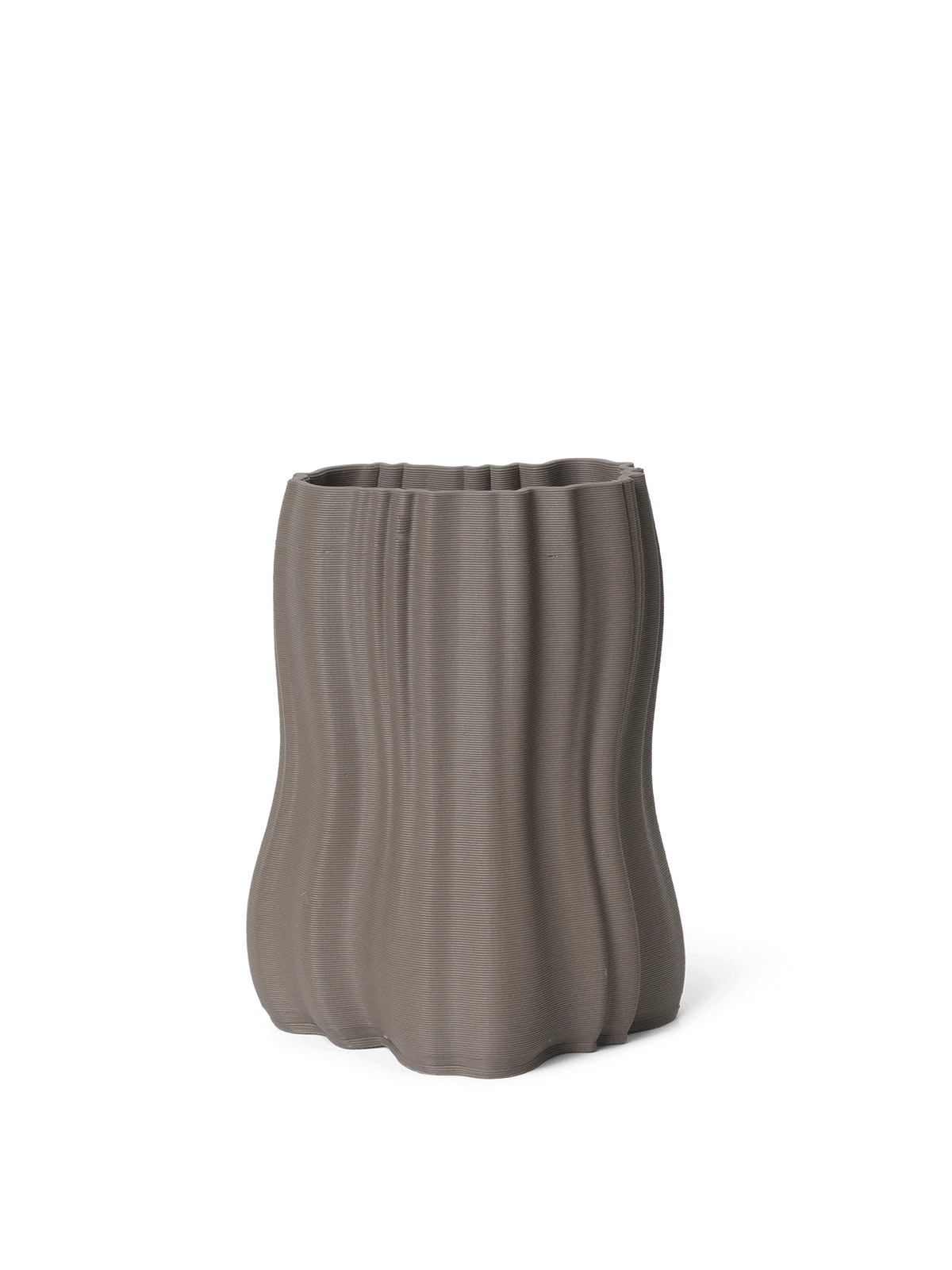 Large off-white Moire Vase by Ferm Living, a stylish decorative accessory with textured fabric design for modern home decor.
