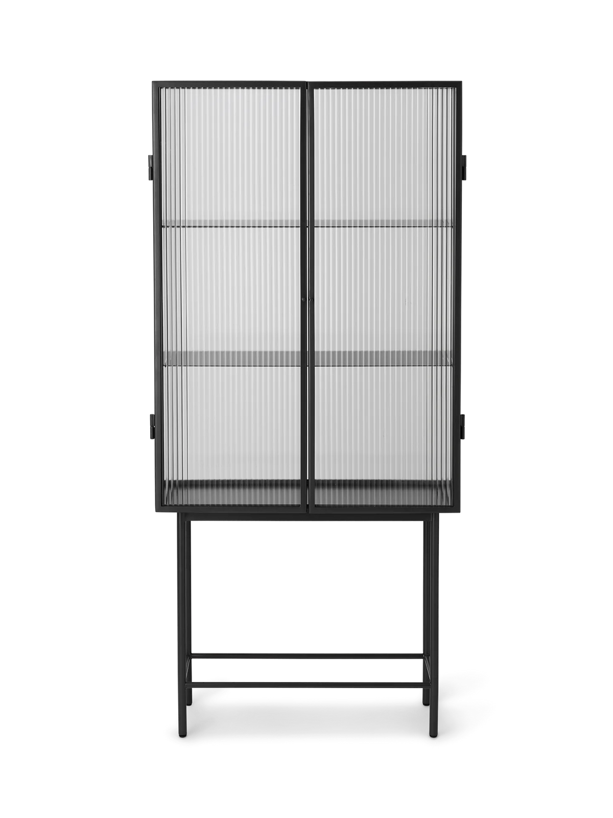 Haze Vitrine - Reeded glass Black