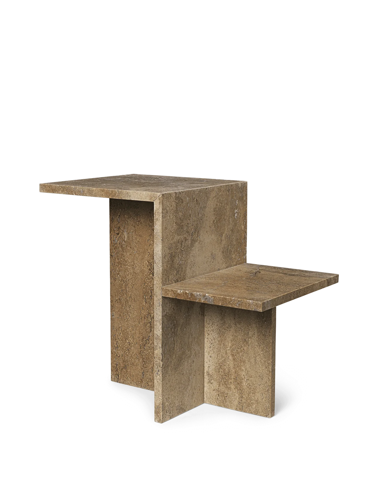 Distinct Side Table Dark Brown Travertine