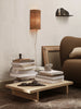 Ferm Living Kona Low Table with natural oak veneer, modern minimalist design, showcasing smooth surface and sleek legs.