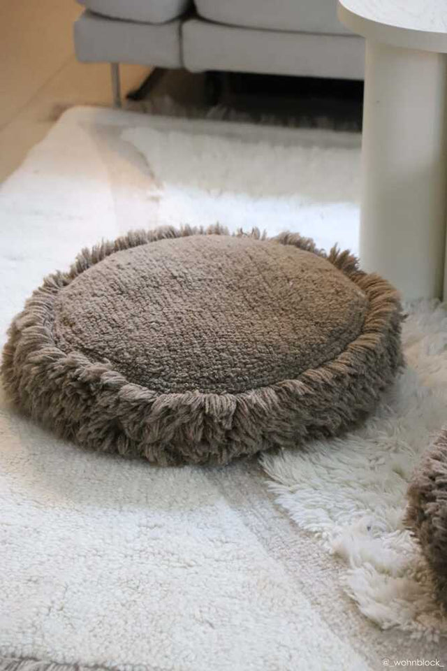 Brown Jam floor cushion by Lorena Canals, soft fabric accessory with a cozy, stylish design for home decor.