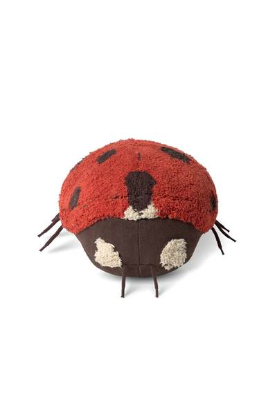 Kids' floor cushion featuring a cute ladybug design named Maria by Lorena Canals, soft and colorful for children's play areas.
