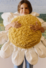 White Daisy kids floor cushion by Lorena Canals featuring a soft, plush fabric with a white daisy pattern for cozy seating.