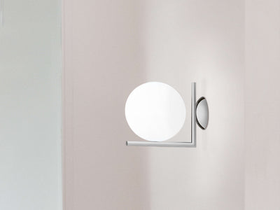Black IC Lights ceiling and wall lighting fixture by Flos, modern design with sleek black finish, designed for versatile illumination.