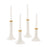 Set of three Geneva Tall Candle Holders by Jonathan Adler, featuring sleek modern accessories with metallic finishes.