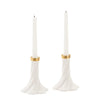 Set of Geneva short candle holders by Jonathan Adler, stylish accessories with sleek, modern design for decorative use.