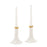 Set of Geneva short candle holders by Jonathan Adler, stylish accessories with sleek, modern design for decorative use.
