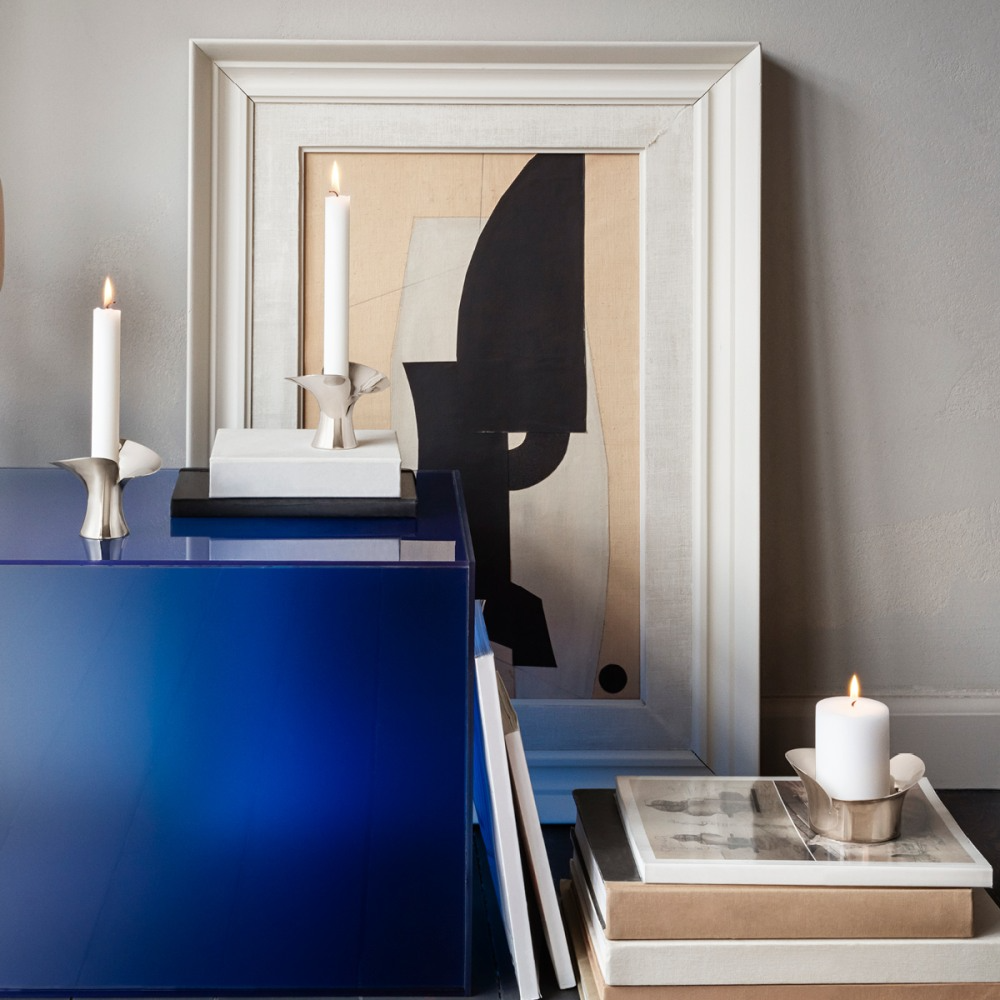 Bloom Taper Candle Holders Set by Georg Jensen