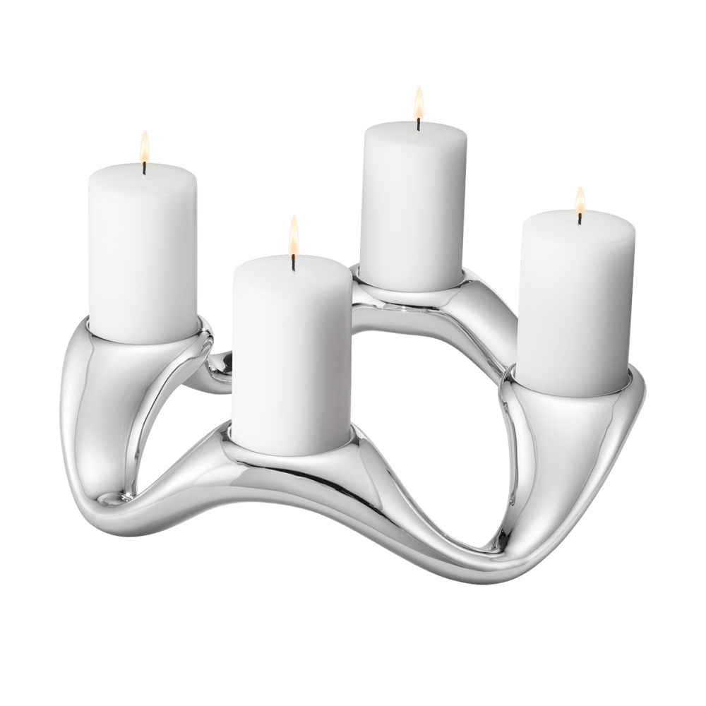 Cobra Round Candle Holder by Georg Jensen