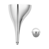 Georg Jensen Sky Aerating Funnel with Filter, sleek stainless steel accessory for wine aeration and filtering.
