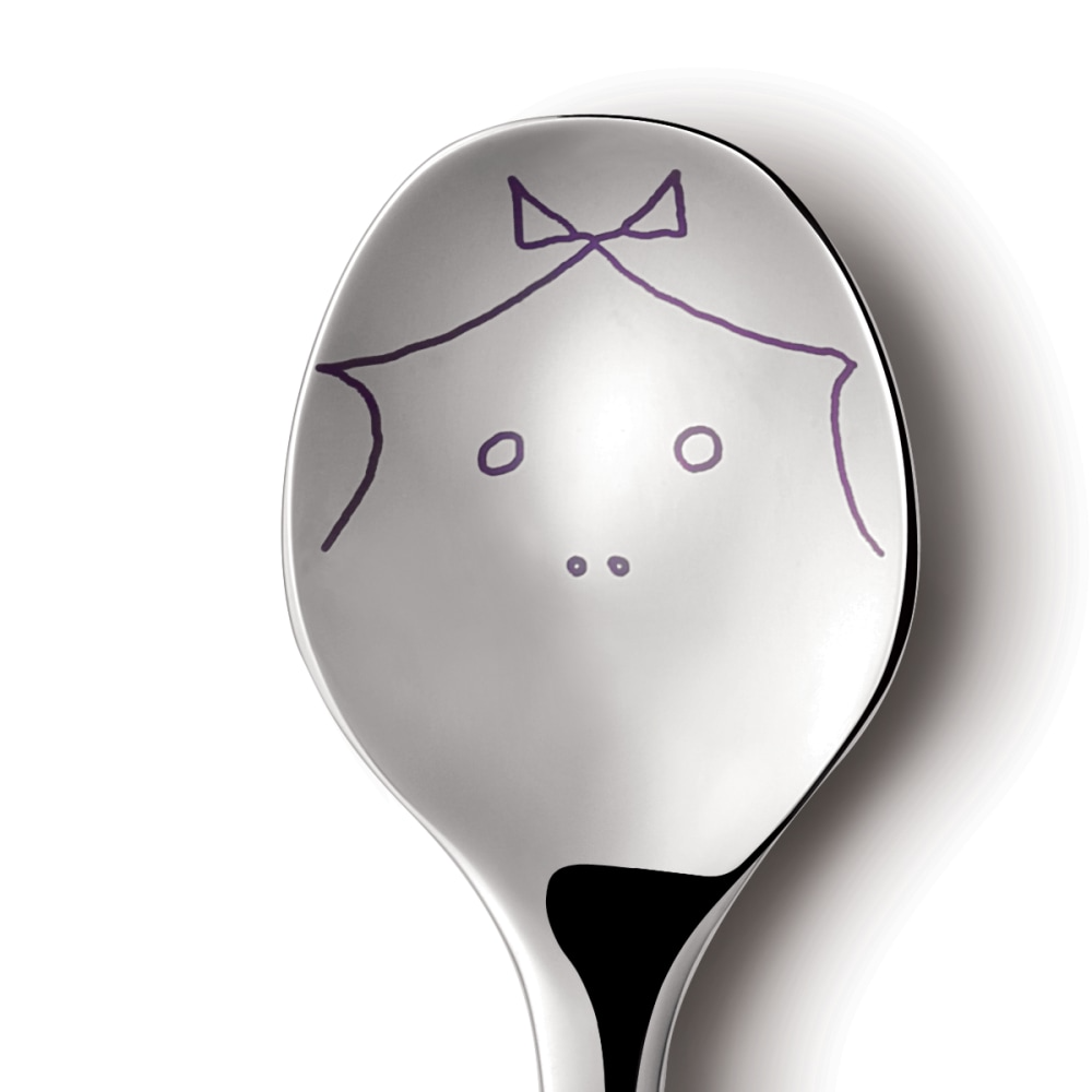 Alfredo The Twist kids cutlery set by Georg Jensen featuring colorful, playful handles with a twist design for children.