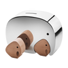 Kids' Moneyphant Twins by Georg Jensen, silver children's piggy bank featuring two playful elephant figures in a sleek design.