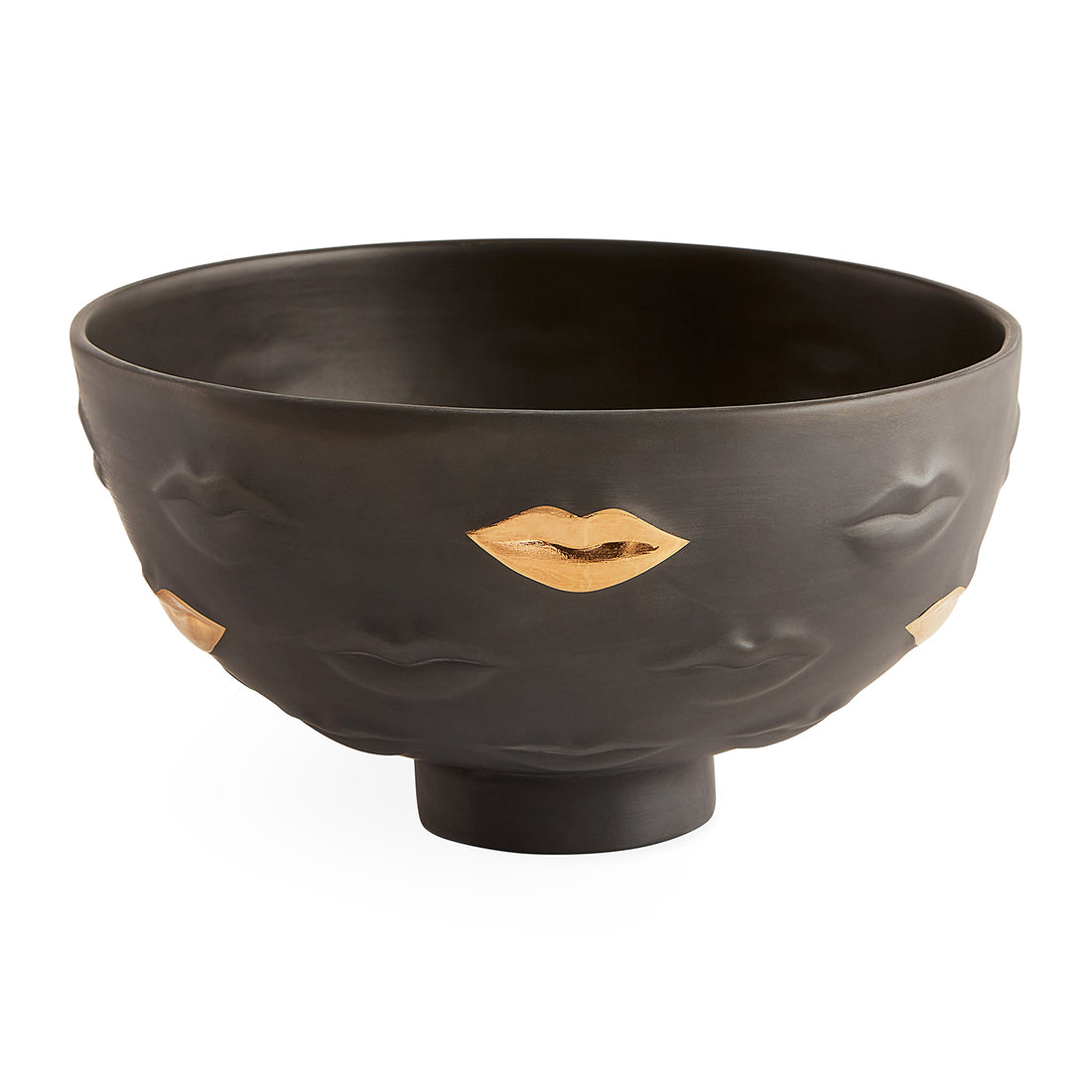 Black Gilded Gala Bowl by Jonathan Adler, a decorative accessories piece with a shiny gold finish and elegant design.