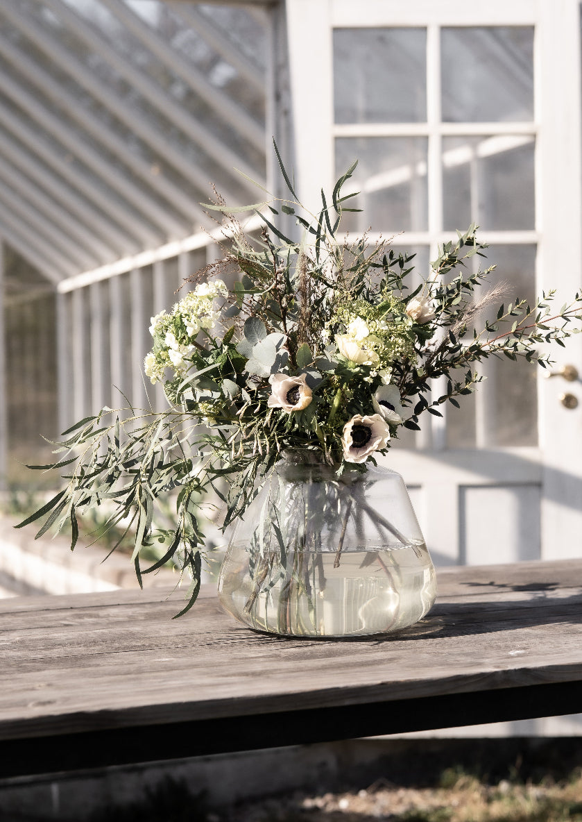 Elegant glass vase from Skultuna's Renfana collection, showcasing a sleek, transparent design perfect for home decor accessories.