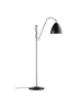 Gubi Bestlite BL3 floor lamp with black semi-matt finish and chrome accents, standing 16 cm tall, modern lighting design.