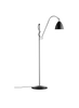 Black Bestlite BL3 Floor Lamp by Gubi with semi-matte chrome finish, featuring a compact design and adjustable arm for modern lighting.