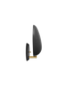 Black Cobra Wall Lamp by Gubi, semi-matte finish, modern lighting fixture with curved design mounted on a wall.