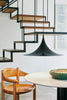 Black Gubi Semi Pendant light fixture with a matte finish, 30 cm diameter, designed for stylish modern lighting.