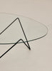 Gubi Pedrera coffee table with chrome finish, smoke-colored structured glass top, modern design for living room decor