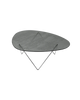 Gubi Pedrera coffee table with chrome finish and smoke-colored structured glass top, modern table for living spaces