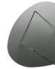 Gubi Pedrera coffee table with chrome finish and smoked glass top, modern structured design, in a contemporary living room setting.