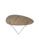 Gubi Pedrera coffee table with chrome finish and smoke-colored structured glass top, modern table design with sleek lines.