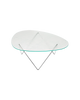 Gubi Pedrera coffee table with chrome finish and smoke-colored structured glass top, modern table design.