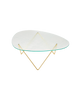 Gubi Pedrera coffee table with chrome finish and structured smoke glass top, modern design for living room decor.