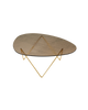Gubi Pedrera coffee table with chrome finish and smoke-colored structured glass tabletop, modern table design.