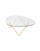 Gubi Pedrera Coffee Table with chrome frame and smoke-colored structured glass top, modern design for living room decor.