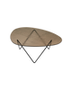 Gubi Pedrera coffee table with chrome frame and smoke-colored structured glass tabletop, modern design for living room.