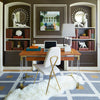 Peter Peruvian Llama flat weave rug by Jonathan Adler, camel grey accessory with intricate llama design, 4x6 feet.