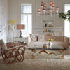 Brass giant horn sculpture by Jonathan Adler, modern decorative accessory with a sleek, polished finish.