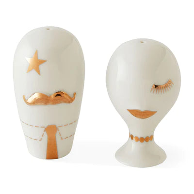 Salière et poivrière dorées Mr. & Mrs. Muse par Jonathan Adler