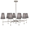 Brass Ventana Oval Chandelier by Jonathan Adler, elegant lighting fixture with curved design and modern style.