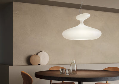 White E.T.A SAT lighting fixture by KDLN, showcasing a modern, sleek design for stylish interior illumination.