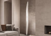 White satin-based lighting fixture from Shakti by KDLN, showcasing a sleek and modern design.