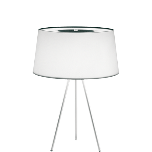 White KDLN tripod table lamp with adjustable lighting and modern design, perfect for stylish indoor lighting.