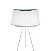White KDLN tripod table lamp with adjustable lighting and modern design, perfect for stylish indoor lighting.